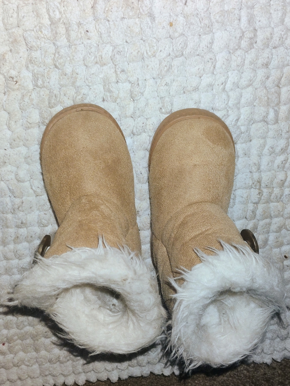 Kid's Tan Faux-Suede Cozy Fur-Lined Boots